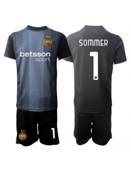 Billige Inter Milan Yann Sommer #1 Keeper Hjemmedraktsett Barn 2025-26 Kortermet (+ Korte bukser)